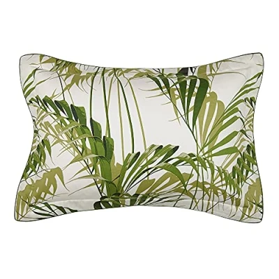 Image of Sanderson PALM HOUSE PILLOW CASE OXF BOTANICAL GREEN, Gray, Standard
