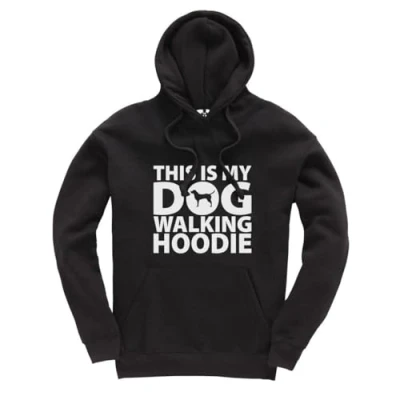Image of Taylor Brown This is my dog walking Hoodie cute fun trending puppy Jumper Unisex Funny Adults Black