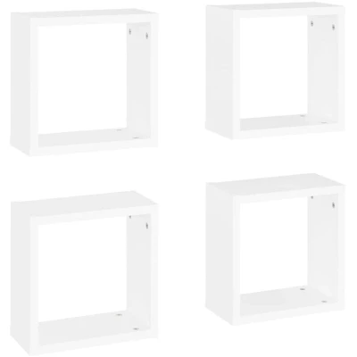 Image of vidaXL Wall Cube Shelves 4 pcs White 30x15x30 cm
