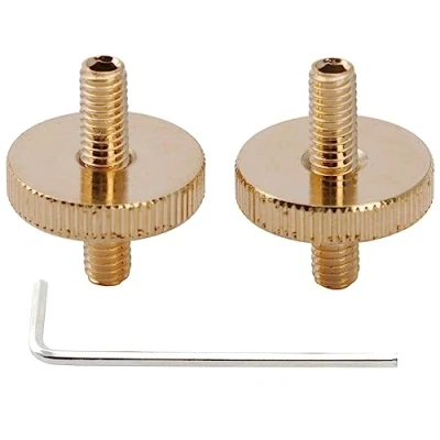 Image of Musiclily Pro M4 Metric ABR 1 Tune o matic Bridge Mounting Stud Posts for Epiphone Les Paul Style Electric Guitar, Gold (Set of 2)