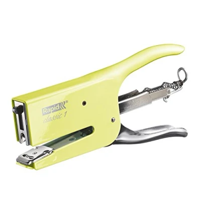 Image of Rapid Retro K1 Stapling Pliers, 50 Sheet Capacity, and Pinning, Uses 26/6 26/8 mm Staples, Metal, Mellow Yellow, 5000499