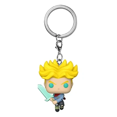 Image of Funko Pop! Keychain: DBS Super Saiyan Trunks With Sword Dragon Ball Novelty Keyring Collectable Mini Figure Stocking Filler Gift Idea Official Merchandise Anime Fans