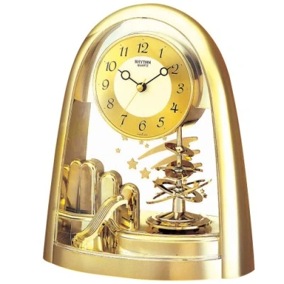 Image of Rhythm Shooting Stars Anniversary Clock Domed Black Numerals Decoration Gift New