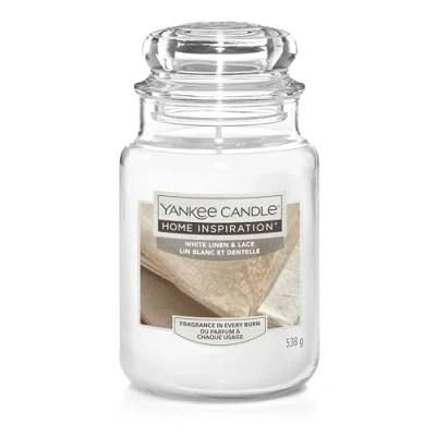 Image of YANKEE CANDLE White Linen &amp; LACE L