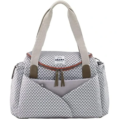 Image of BÉABA Sydney II Baby Changing Bag Diaper for Babies and Newborn Large capacity Mat Isothermal lunch pouch Buggy attachment system Grey/Corail