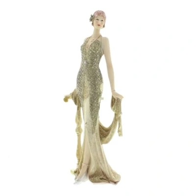 Image of Juliana Broadway Belles Gold Glitter Figurine Sculpture Holding Scarf Lucia
