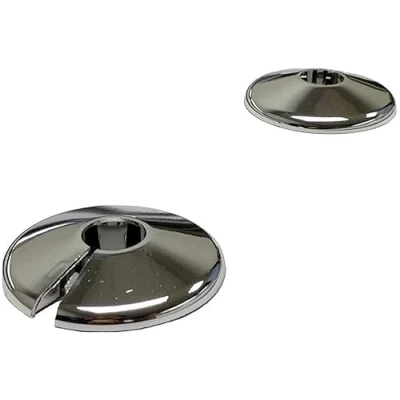 Image of E2trade 2 Chrome 15mm Radiator Pipe Hole Collars Cover Radsnaps