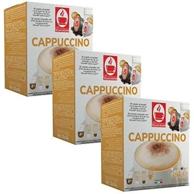 Image of Bonini Coffee Pods, Dolce Gusto Compatible Pods/Capsules. 3 Pack Cappuccino Blend Each 16 Pods (Total 48 pods)