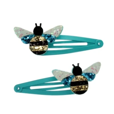 Image of Children&#039;s Bumblebee Glitter Hair Clips (set Of 2)