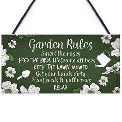 Image of RED OCEAN Garden Sign Outdoor Novelty Hanging Plaque SummerHouse Shed Friendship Gift