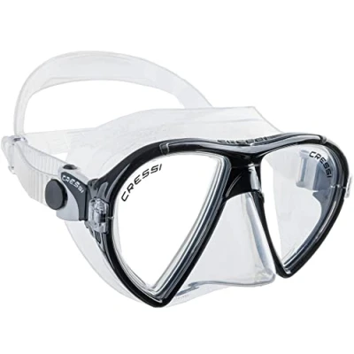 Image of CRESSI Ocean Mask or Combo Set and Snorkel Gamma, One Size, Adults Unisex, Clear/Clear