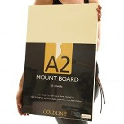 Image of Clairefontaine Ref GMB2/ASTLZ Goldline Mount Board (Pack of 10) A2 Sized, Acid Free, pH Neutral, 1.25mm Thick, 750gsm Assorted Light Colours Suitable for Model Making &amp; Framing