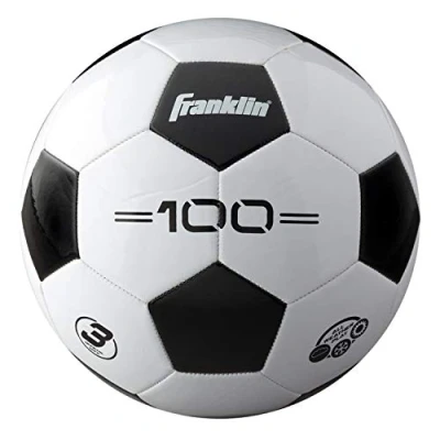 Image of Franklin Sports Soccer Balls Size 3 F 100 Youth Ball, White/Black