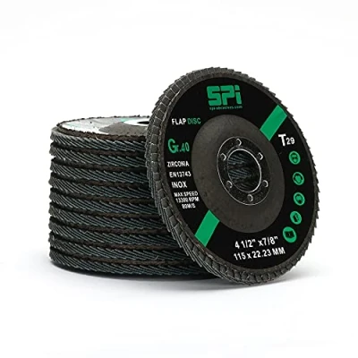 Image of SPI Flap Discs 115mm 40 Grit, Abrasive Sanding Wheel For Angle Grinder, 10 Pack