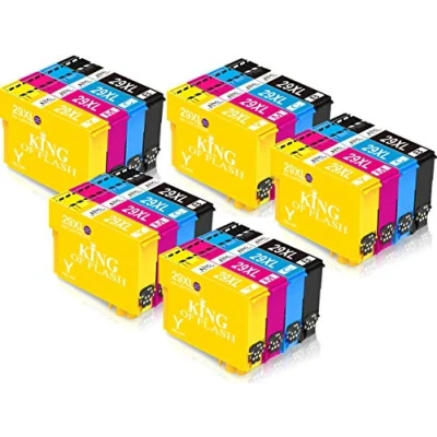 Image of KING OF FLASH Compatible 29XL Ink Cartridges For Epson Expression Home XP 452 352 235 245, 332, 335, 342, 432, 435 442 445 247 345 455 257 [5 Full Set]