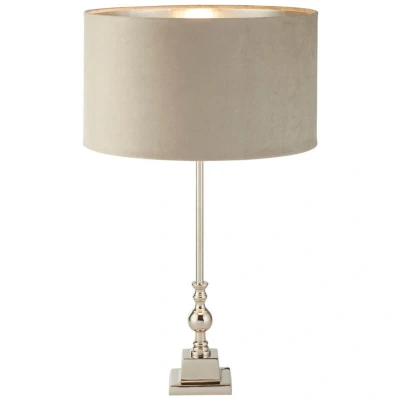 Image of Whitby Table Lamp Chrome, Taupe Velvet Shade
