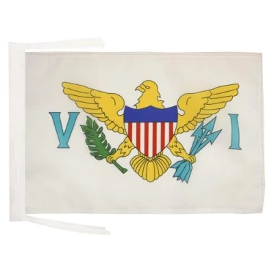 Image of AZ Flag Virgin Islands of the United States 18&#039;&#039; x 12&#039;&#039; 100% Polyester Islander Small Banner with Two Cords Fade Resistant Vivid Colors 18x12 in 45x30 Cm