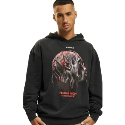 Image of Upscale by Mister Tee Flying HIGH Oversize Hoody OVE Hoodie, Men&#039;s, Size: XL, Acid black