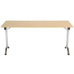 Image of Allegro Folding Table 1600x800 Chrome Frame Oak Top Ref OUFT1680CRNO