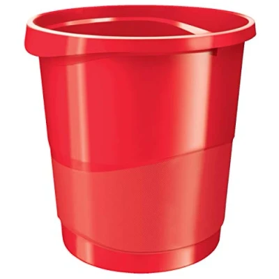 Image of Rexel Choices, 2115618, Waste Bin, Plastic, 14 Litre Capacity, Red