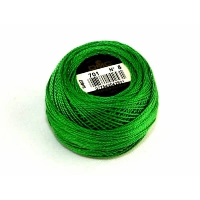 Image of DMC Cotton Perle Thread Size 8 701 per 10 Gram Ball