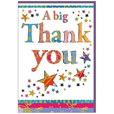 Image of Thank You Card (PR ATP249) A Big From The Artisan Range Embossed With Gold Foil Finish