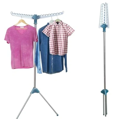 Image of Hyfive Clothes Airer Drying Rack Foldable Laundry Rail Hanger Indoor Outdoor Single Tier
