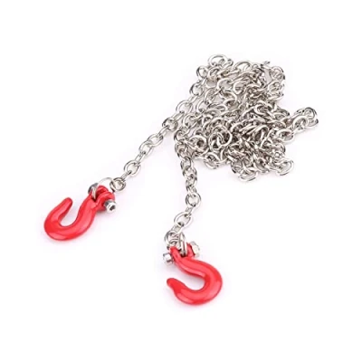 Image of RC Car Chain, Metal Trailer Tow Hooks and Chain 31inch Long Simulation Accessory for 1:10 Crawler Climbing
