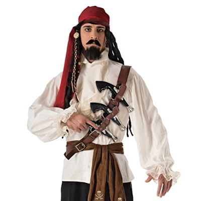 Image of Bristol Novelty BA371 Pirate Gun Belt, Brown, One Size