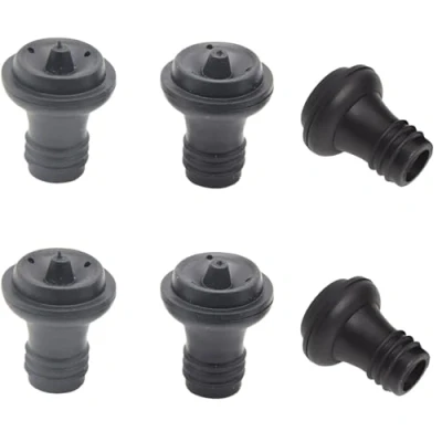 Image of 6PCS Wine Bottle Stoppers,Wine Saver Vacuum Stoppers,for Pump Preserver, to Preserve Flavor Best Air Stoppers Keep Fresh(Black)