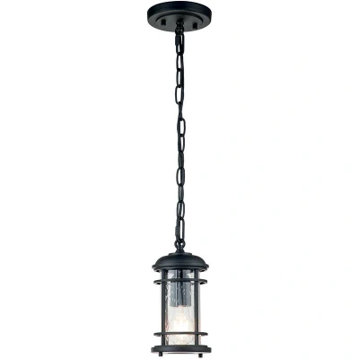 Image of Feiss Lighthouse Outdoor Pendant Ceiling Light Textured Black, IP44