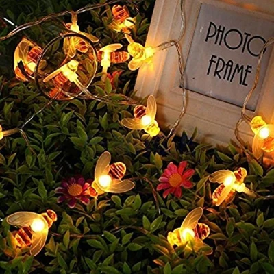 Image of Honeybee String Lights,KINGCOO 5M 40LED Bumble Bee Battery Operated Fairy Lighting for Home Party Birthday Summer Garden Wedding Christmas Indoor Outdoor Decorations (Warm White)