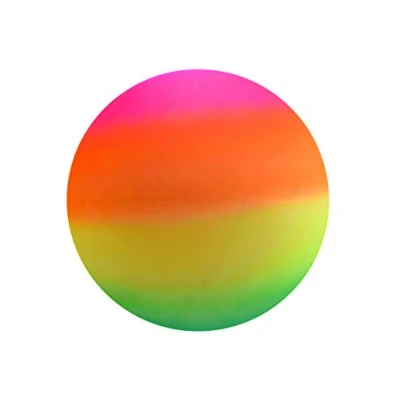 Image of outdoor fun Giant Jumbo 18&quot; Neon Rainbow Rubber Playground Play Beach Sport Ball Football