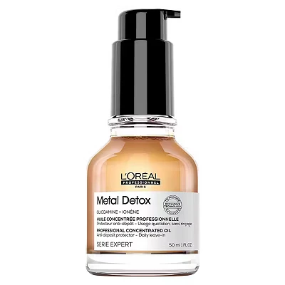 Image of L’Oréal Professionnel Metal Detox Concentrated Oil For Soft, Shiny, Silky Hair, Fast absorbing Lightweight Texture, Daily Leave in, All Hair Types, 50 ml