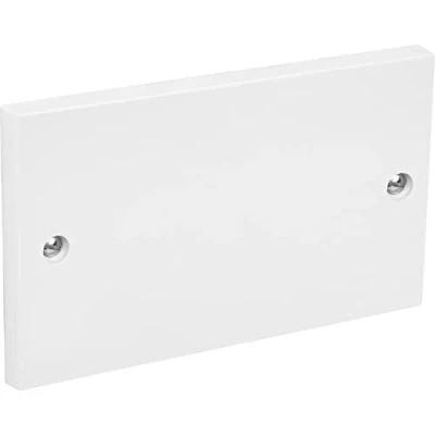 Image of Dual Gang Electrical Socket Blanking Plate White (2 Gang)