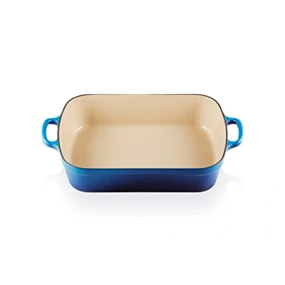 Image of Le Creuset Signature Azure Cast Iron 33cm Rectangular Roaster