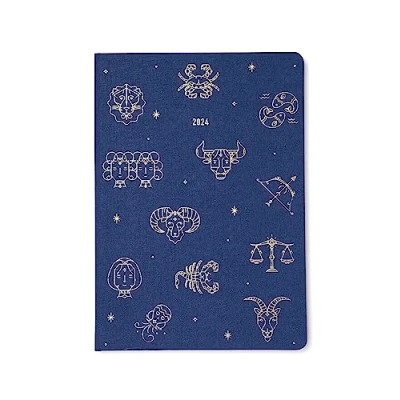 Image of Letts Zodiac A5 week to view 2024 diary midnight