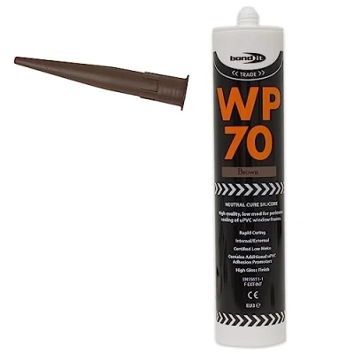 Image of Bond IT WP70 External Silicone Sealant Low Modulus Window Door Frame 300ml Multicolor Bath Shower Basin Frames Quick Drying (Brown)