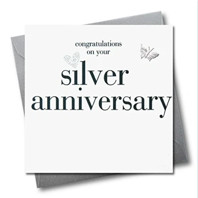Image of Claire Giles Hearts and Stars Congratulations on Your Silver Anniversary Card