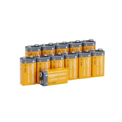 Image of Amazon Basics 9 Volt Everyday Alkaline Batteries, 12 count (9V/6LR61)