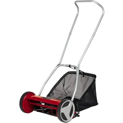 Image of Einhell GC HM 400 Hand Push Lawnmower Manual Lawn Mower With 40cm Cutting Width, 27L Grass Box, 4 Height Levels Walk Behind For Small Gardens