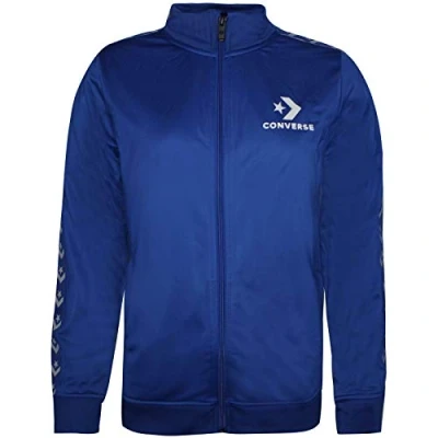 Image of Converse Boys Tircot Taping Track Jacket (M 10 12 Years) Blue
