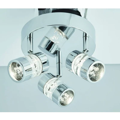 Image of Bubbles LED 3 Light Bathroom Ceiling Spotlight Chrome, Bubble Effect IP44