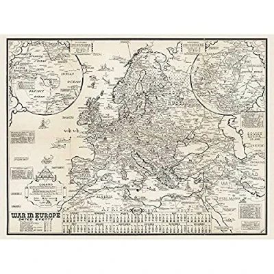Image of Artery8 Map Turner 1944 War Europe Dated Events Unframed Wall Art Print Poster Home Decor Premium