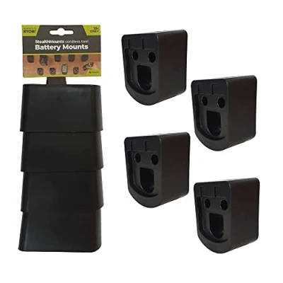 Image of StealthMounts 18V Ryobi Battery Holder 4 Pack Mount Storage Organizer Wall Made in UK