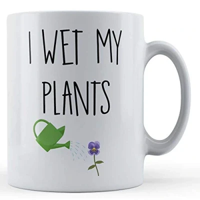 Image of Funny Mug Gardening Pun, Gardener, I Wet My Plants Gift