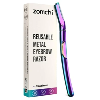 Image of ZOMCHI Dermaplaning Tool for Face Exfoliation, Eyebrow Razor, Peach Fuzz Removal Facial Razor Women and Men (Rainbow)