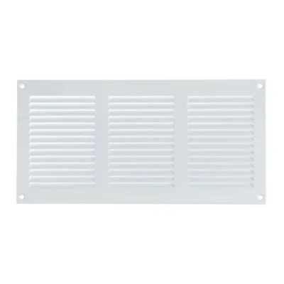 Image of Steinberg14 White 300x150mm Metal Air Vent Grille Cover with Insect Mesh 12x6 inch Ventilation