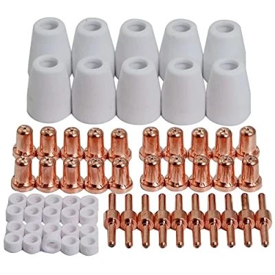 Image of RIVERWELD 60pcs L TEC PT 31 JG 40 WSD LG40 Plasma Electrode 18205L Tips Nozzle 18866L Extended Shroud Shield Cup 18204 Kit Fit Cut 50D 50 Cutter