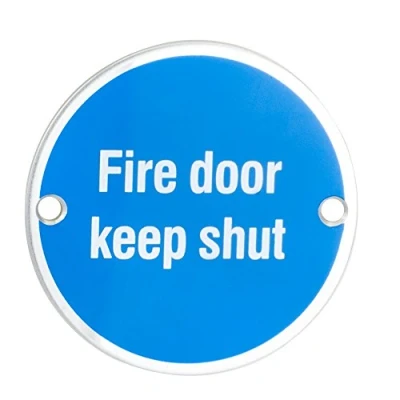 Image of 76 X 1.5MM FIRE DOOR SIGN KEEP SHUT FACE FIX